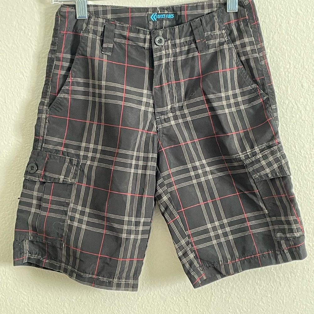 Black, Red and Grey Kids’ Cargo Shorts